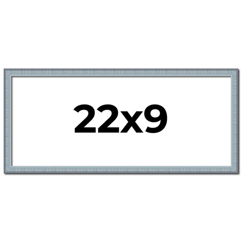 22x9 Frame Rustic Sky Blue Solid Wood Picture Frame | 0.75 Inch