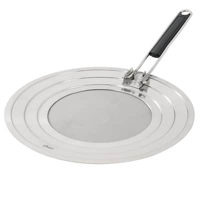 Oster Baldwyn 12 Inch Round Stainless Steel Splatter Guard with Foldable Handle