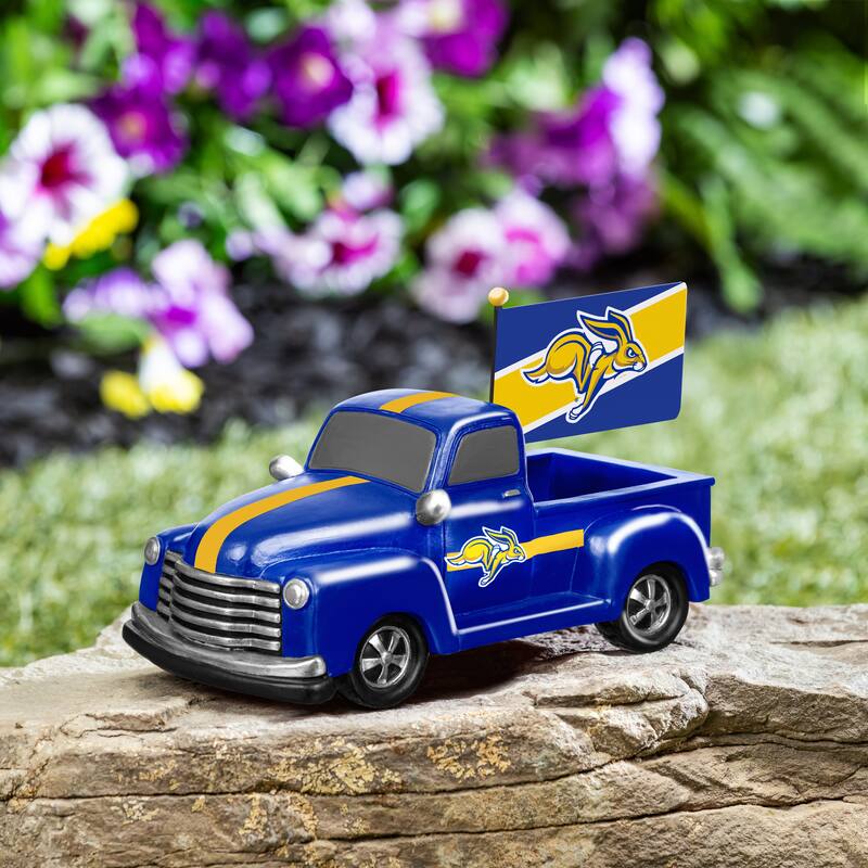 NCAA Rally Truck Garden Statue with Team Flag - South Dakota State University