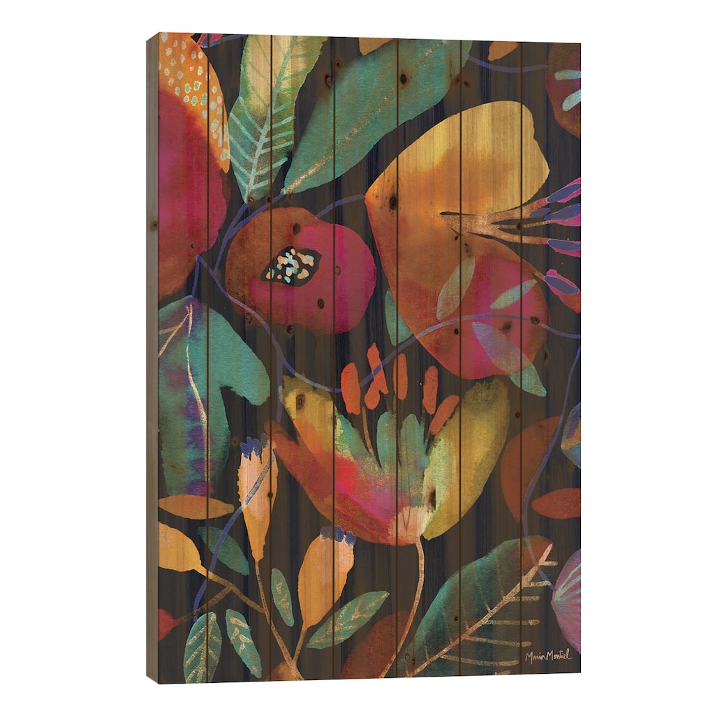 Gold Print On Wood by Cayena Blanca - Multi-Color