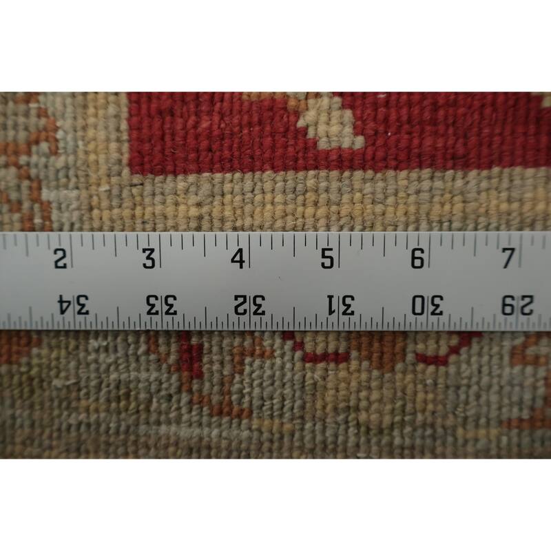 Hand Knotted Oriental 100% Wool Carpet Traditional Floral Red Peshawar Area Rug - 3' 0'' X 2' 2''