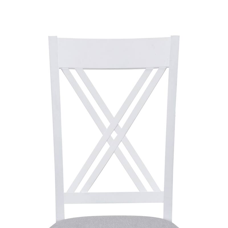 Dining Table Set Kitchen Rectangular Table and 4 Chairs, Wood Frame 5-Piece Dining Set for Kitchen Breakfast Nook Living Room