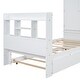 preview thumbnail 10 of 13, Twin Size Platform Bed Frame with Storage Headboard, Footboard, Pull Out Shelves and Twin Size Trundle for Bedroom, White
