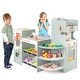 preview thumbnail 3 of 5, Wooden Play Supermarket for Kids with Checkout Counter and Knobs - 37" x 24" x 33"