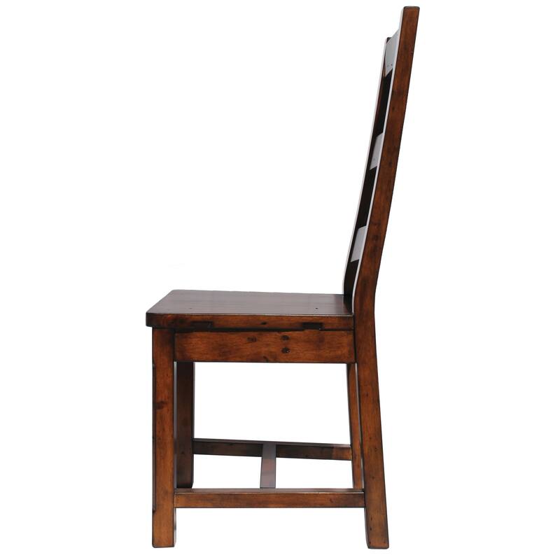 Dexter Upholstered Reclaimed Pine Ladder Back Dining Chair (Set of 2)