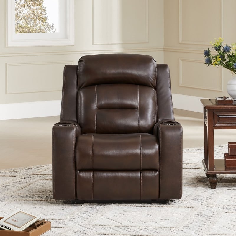 Anya Power Genuine Leather Recliner Chair Lay Flat Recliner
