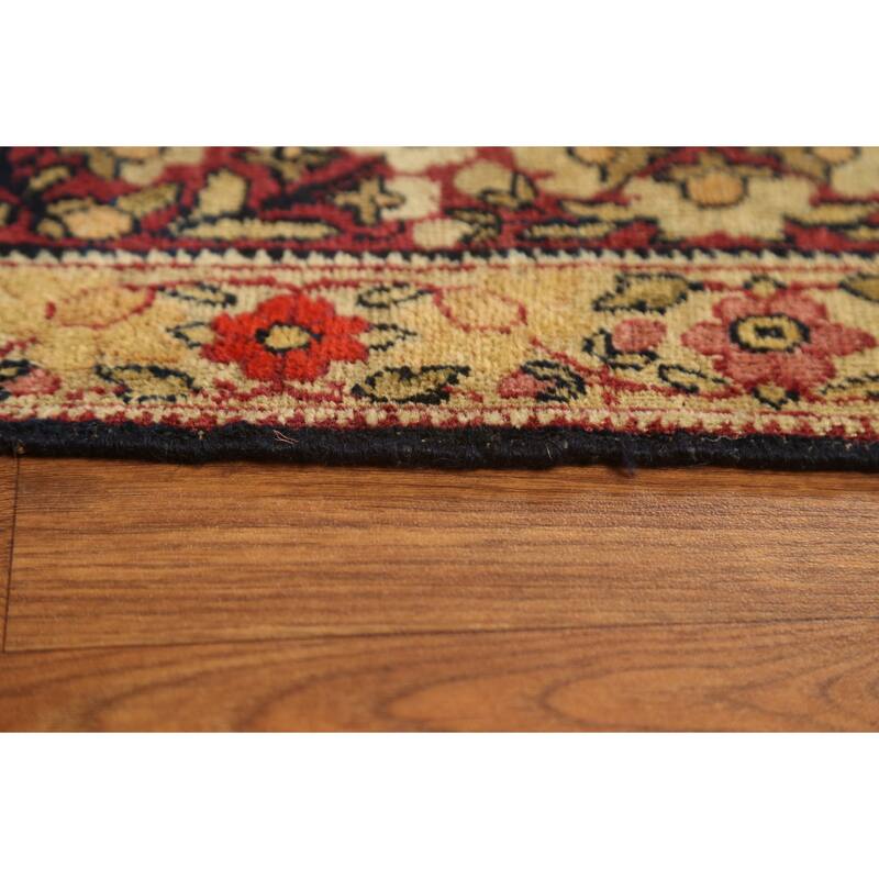 Pre-1900 Antique Kerman Lavar Persian Area Rug Handmade Wool Carpet - 9'2" x 13'5"