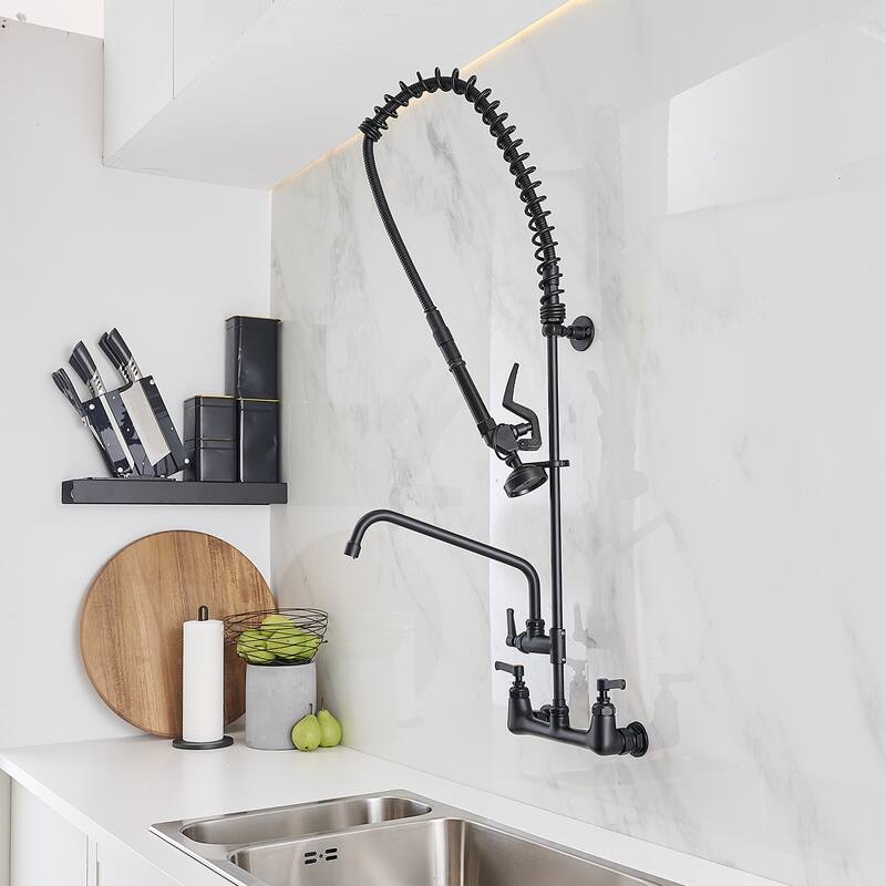 WIZ Commercial Restaurant Wall Mount Kitchen Faucet