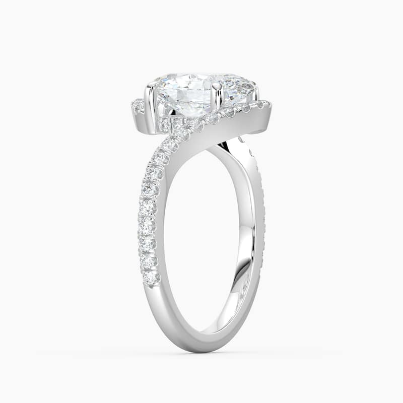 Auriya 14k Gold Oval Lab Grown Diamond Bypass Engagement Ring 1.00 to 5.00 ct. tw. (F-G, VS)