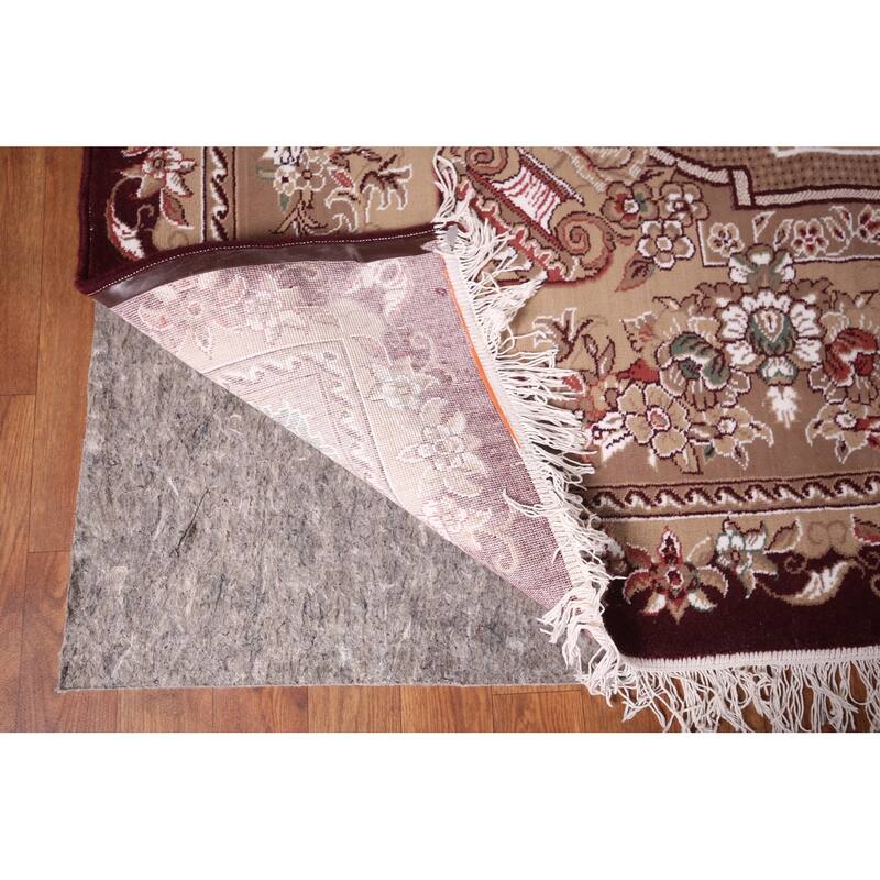 Victorian Style Kashan Turkish Area Rug Machine Made Carpet - 9'10" x 13'2"