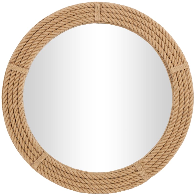 Brown Jute Rope Rope Room Wall Mirror - 40"D