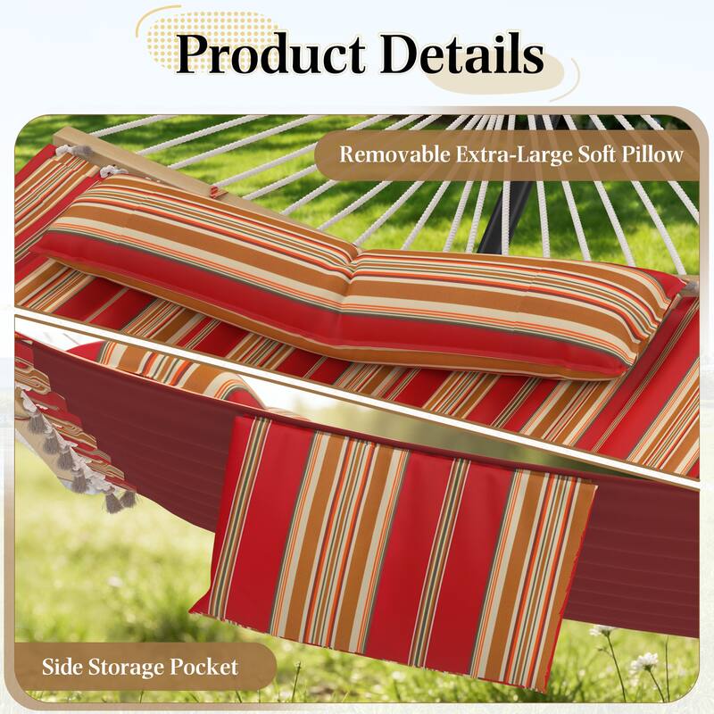 EROMMY Modern Portable Hammock, Hand-Woven Ropes, Anti-Tipping Design for Backyards, Beaches & Campsites