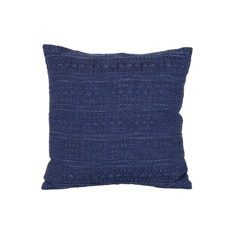 Foreside Home & Garden 18x18 In/Outdoor Navy Geo Filled Throw Pillow - 18 x 18 x 5"