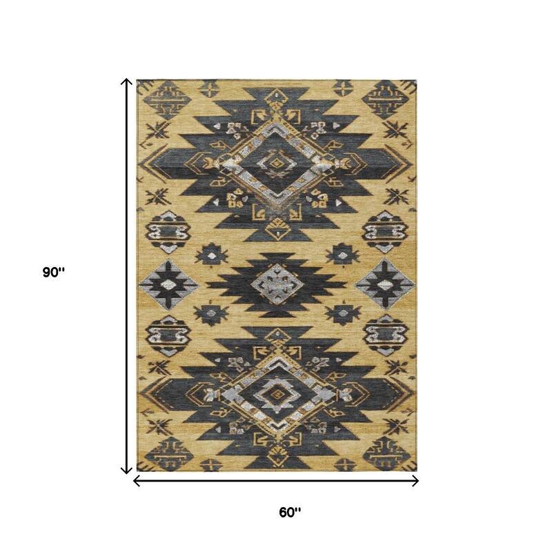 HomeRoots Tribal Transitional Rectangle Outdoor Rug