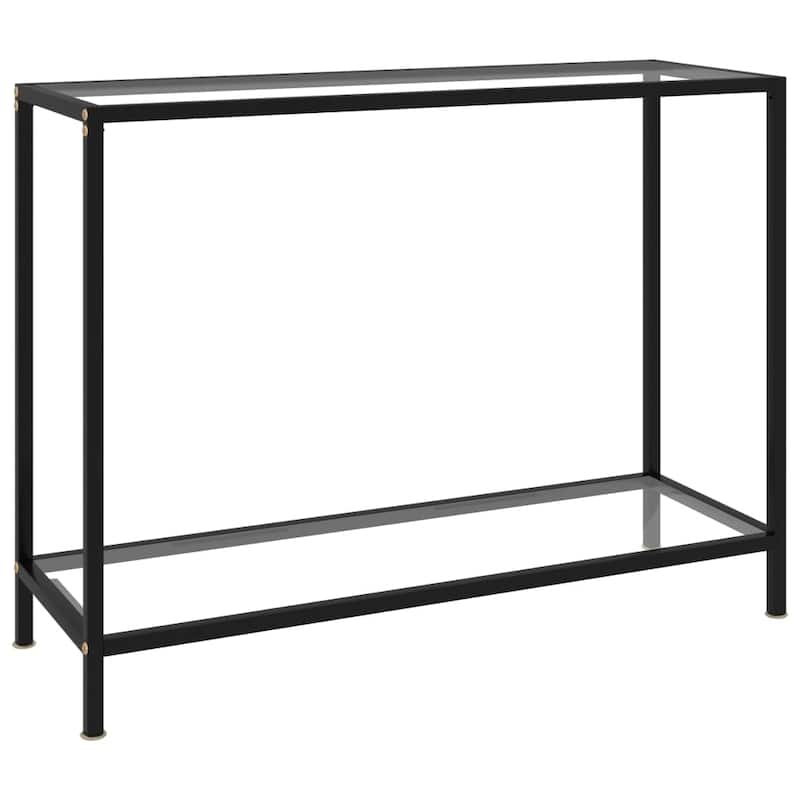 vidaXL Console Table Transparent 39.4"x13.8"x29.5" Tempered Glass - 39.4" x 13.8" x 29.5"