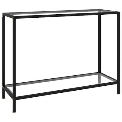 vidaXL Console Table Transparent 39.4"x13.8"x29.5" Tempered Glass - 39.4" x 13.8" x 29.5"