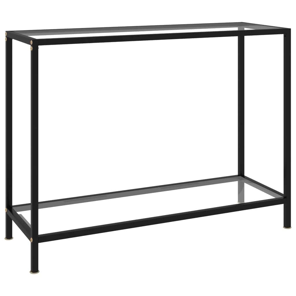 vidaXL Console Table Transparent 39.4"x13.8"x29.5" Tempered Glass - 39.4" x 13.8" x 29.5"