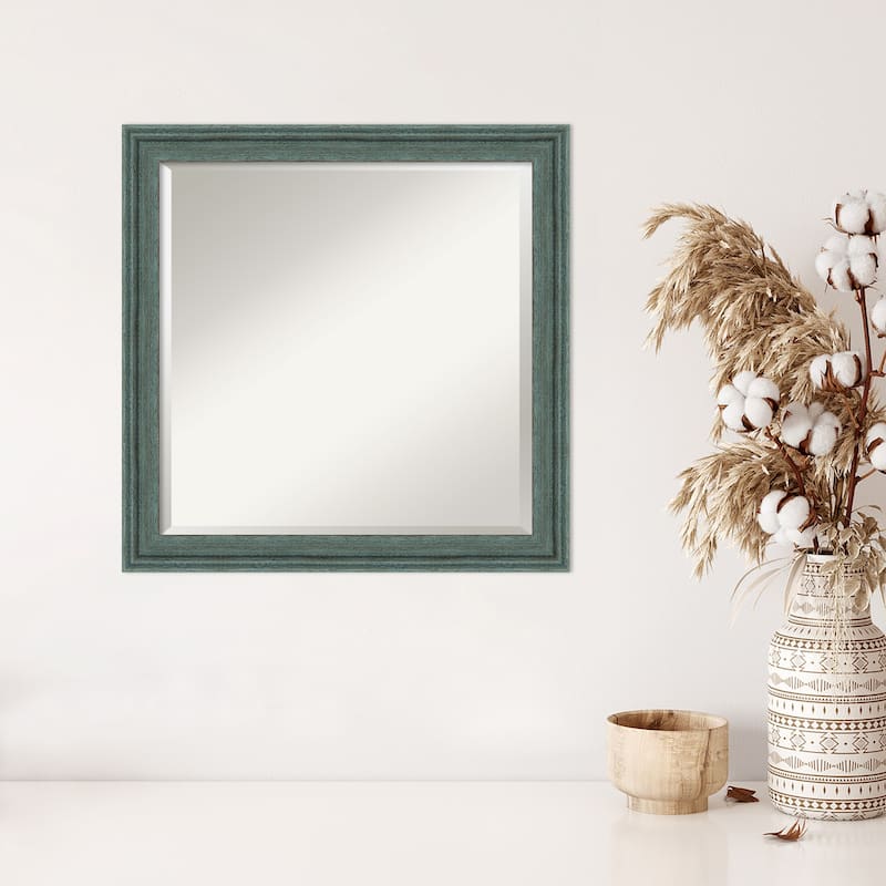 Upcycled Beveled Wood Framed Wall Mirror