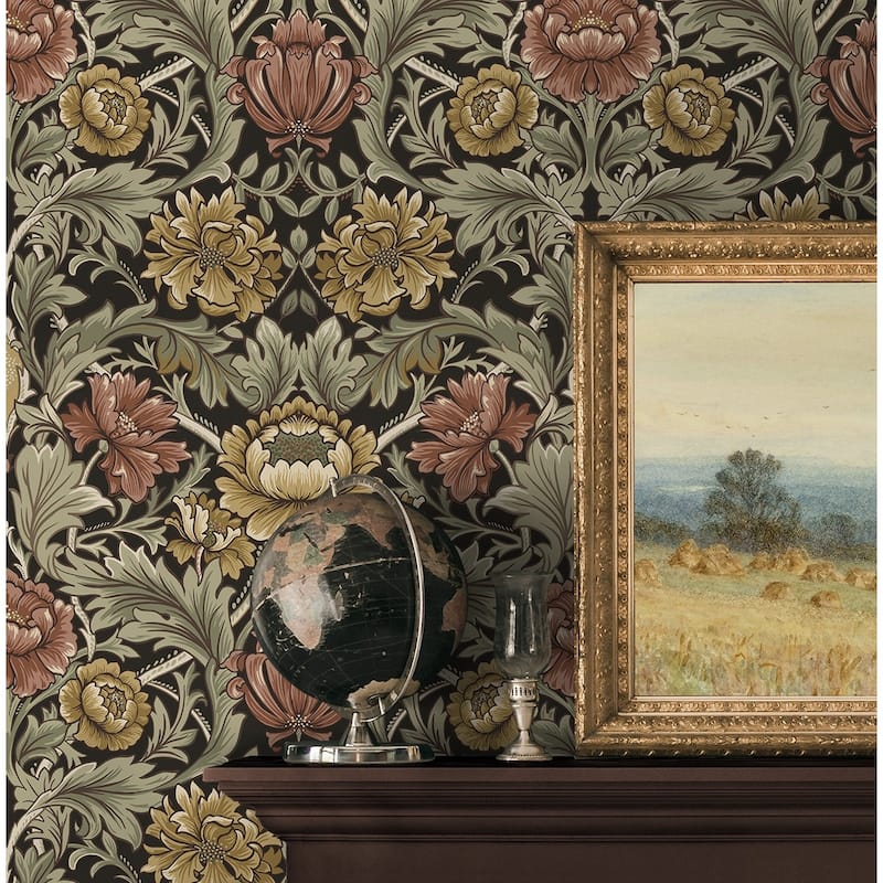 Harry & Grace Acanthus Floral Cameo Peel and Stick Wallpaper