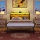 preview thumbnail 76 of 94, Farmhouse Wood Platform Bed Frame with Charged Station and LED Lights