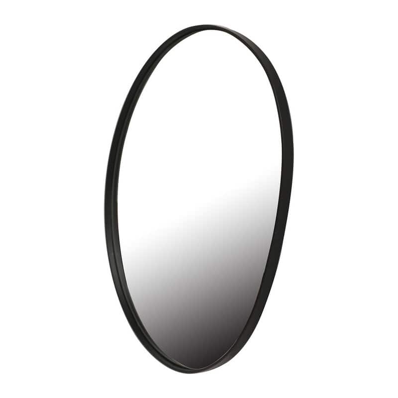 Noire Abstract Metal Round Modern Vanity Wall Mirror - 23"H x 20.5"W x 1"D