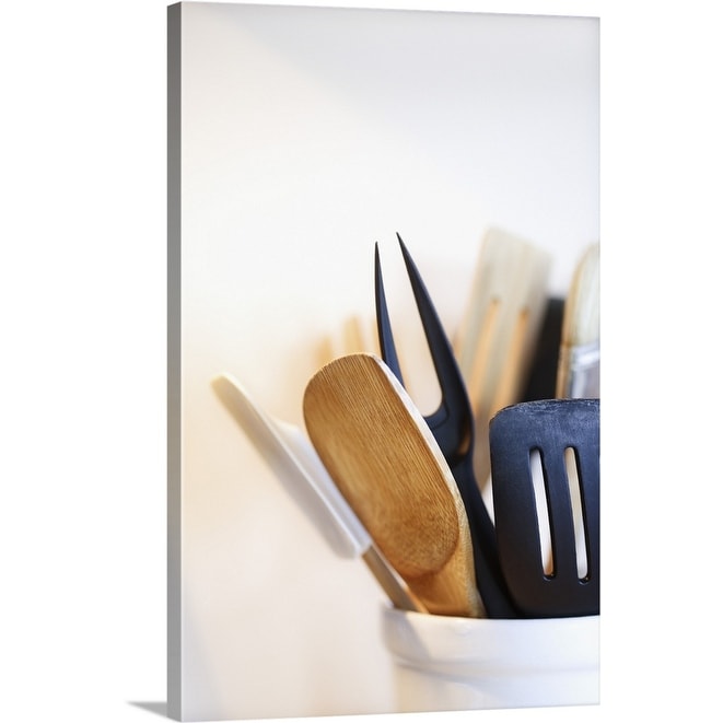 Kitchen utensils in container Canvas Wall Art - Bed Bath & Beyond