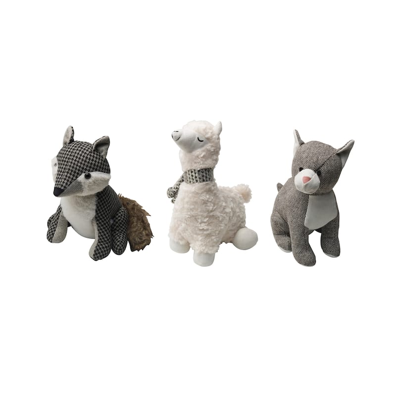 Elements 3-Piece Set of Cat, Llama, and Fox Door Stoppers - N/A