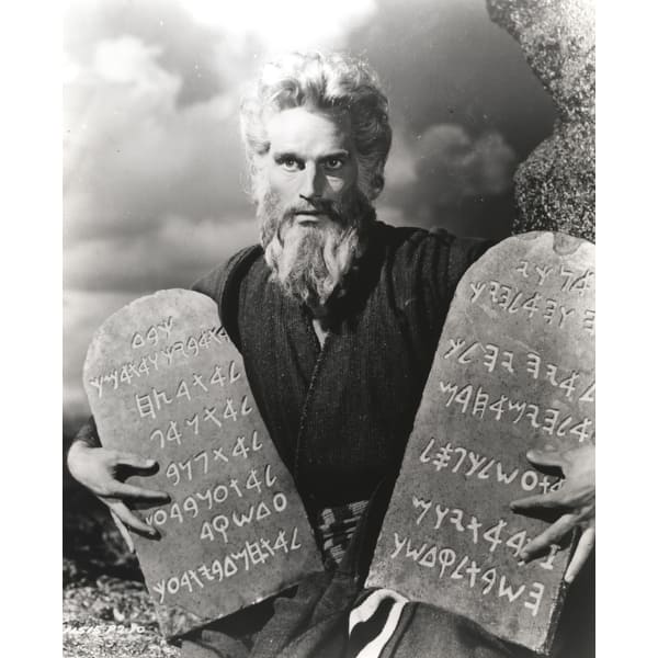 Charlton Heston Carrying Two Holy Stone with Beard - A film still from ...