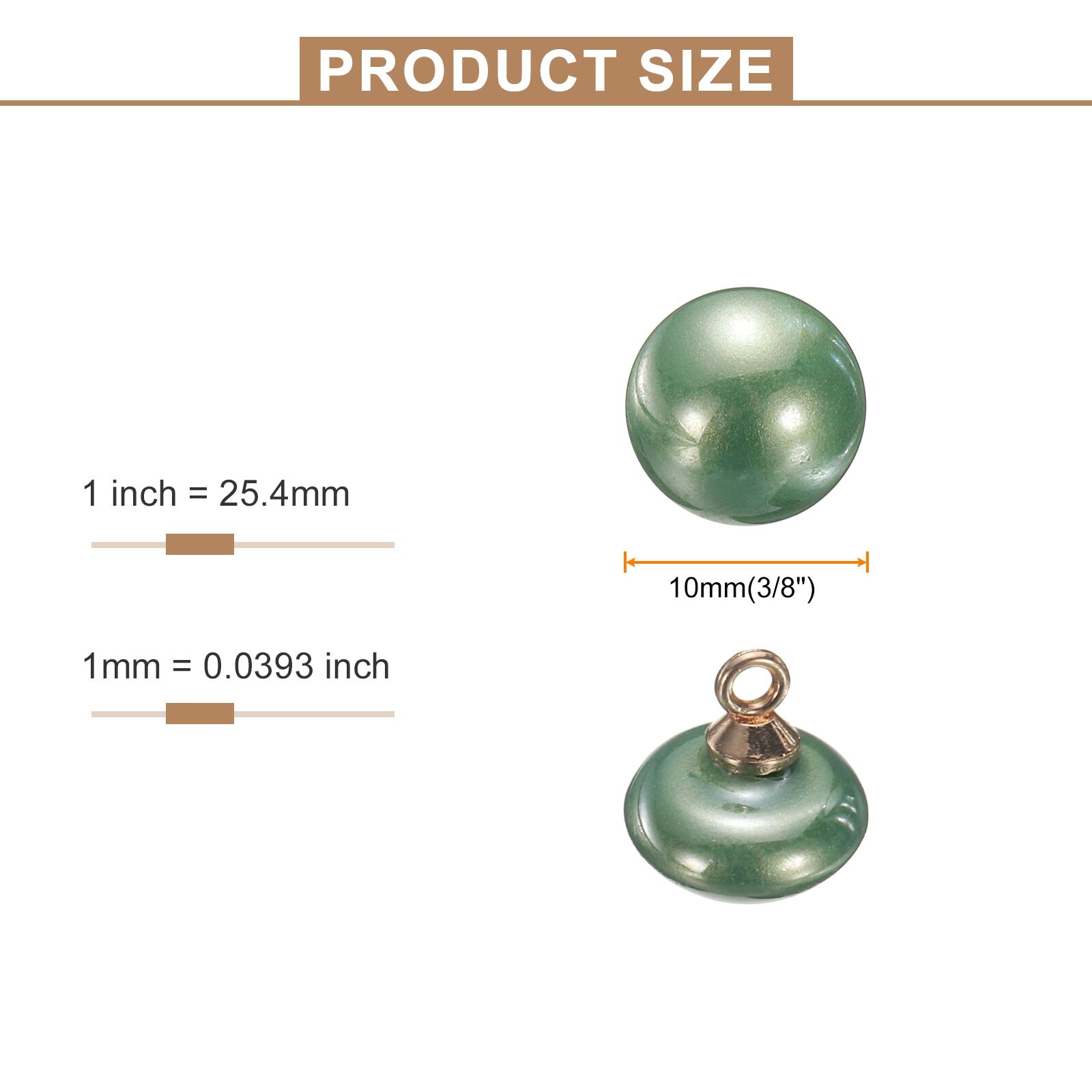 Round Faux Pearl Buttons Gold Metal Shank Sewing Buttons Replacement DIY Button for Sewing Clothing Bridal Wedding Dress - 10mm