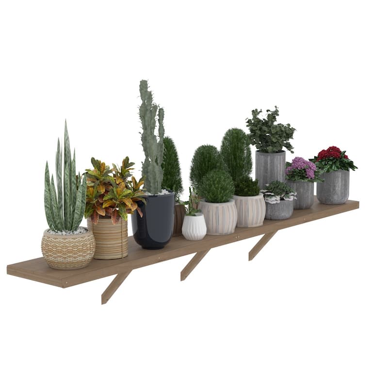 VEIKOUS Wooden Greenhouse Shelves, Heavy-Duty Storage Shelving for Wooden Greenhouses, 5 Available Sizes - 160.79''×18.98''×0.79''