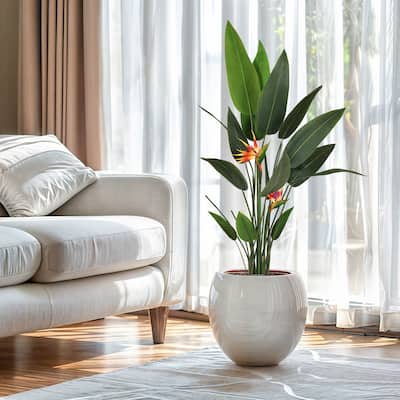 Moasis Artificial Trees and Flowers Greenery Potted Faux Plants for Indoor Outdoor Office Home Porch Decor