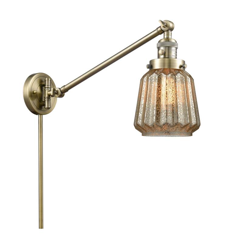 Innovations Lighting Chatham Single Light 25" Tall Wall Sconce / - Antique Brass / Mercury