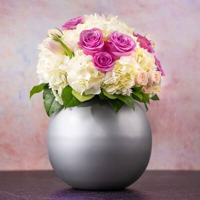 Silver Vase - Flower Vase, Decorative Vase, Flower Vases Decorative, Silver Vases for Centerpieces