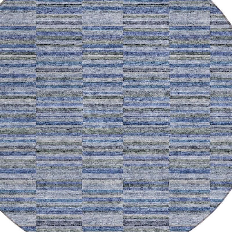 HomeRoots Striped Transitional Rectangle Outdoor Rug