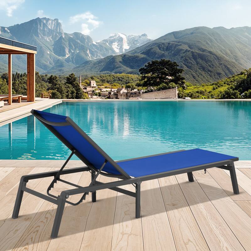 5-Position Reclining Folding Lounge Chair – Adjustable Backrest & Portable Relaxation