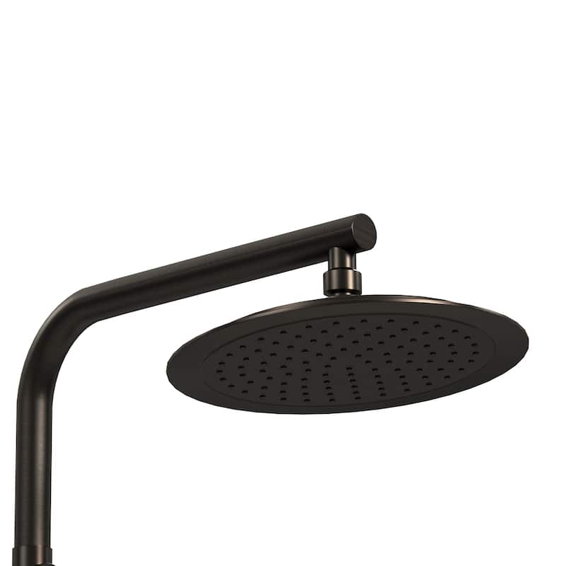Lanai 8-in Rain Showerhead with 3-Body Jets Pivoting Shower Arm and Multi-function Handshower Oil Rubbed Bronze