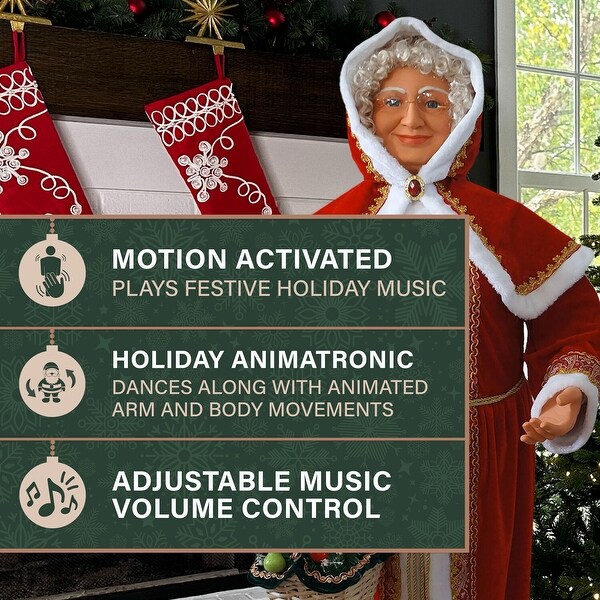 Fraser Hill Farm 58-in. Life-Size Dancing Mrs. Claus with Basket