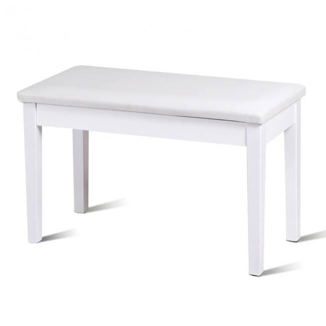Solid Wood PU Leather Padded Piano Bench Keyboard Seat - 29.5" x 14" x 19.5" (L x W x H)