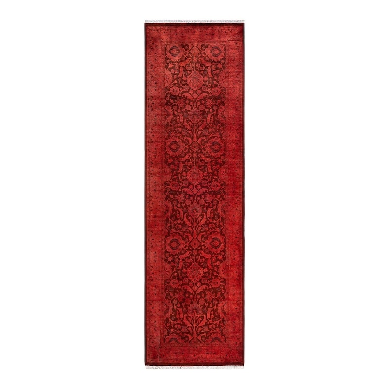 Contemporary Overdyed Wool Hand Knotted Runner - 2' 6" x 8' 10"
