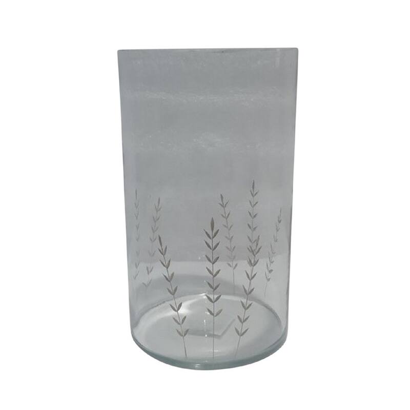 Cylindrical Glass Vase H 10.2" & Dia 5.9" - Clear