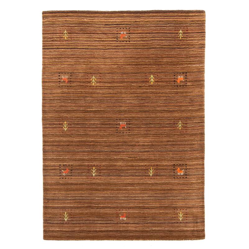 ECARPETGALLERY Hand Loomed Kashkuli Gabbeh Dark Brown Wool Rug - 3'11 x 5'8