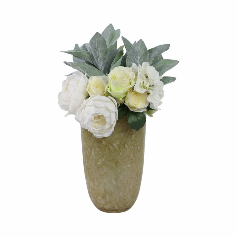 Glass Decorative Vase Textured Handcrafted Sculptural Statement Style