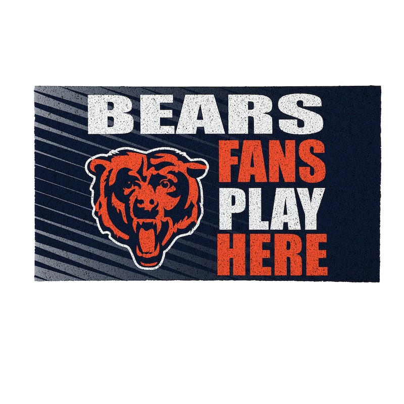 28 in. x 16 in. Chicago Bears "Fans Play Here" PVC Door Mat