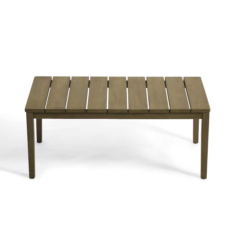 Uixe Teak Patio Loveseat with Coffee Table Outdoor Conversation Set