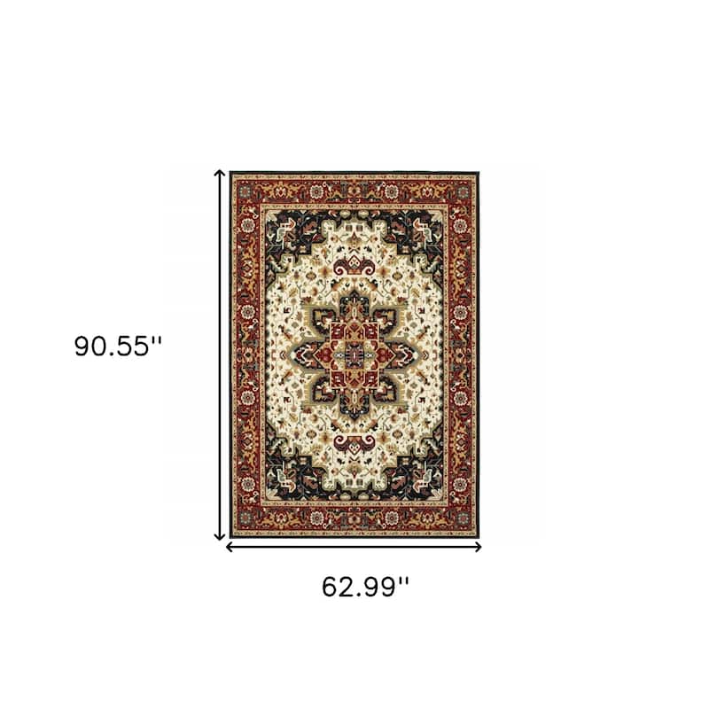 HomeRoots Oriental Persian Rectangle Area Rug - 5' X 8'