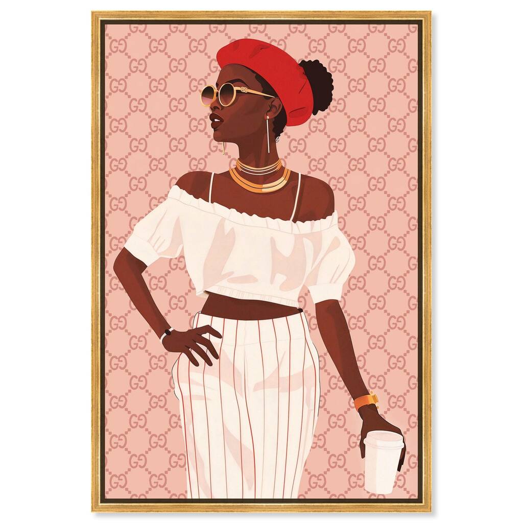 Her Stylish Coffee Look Canvas by Art Remedy