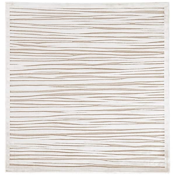 slide 2 of 14, Linea Abstract Area Rug 6' x 6' - White - Square