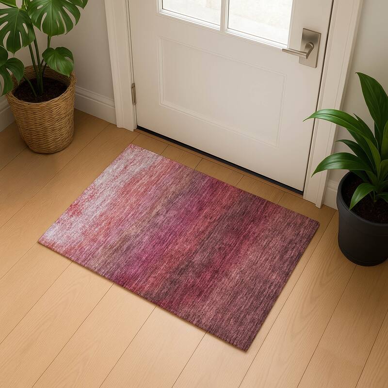Premium Washable Super Soft Abstract Ombre Mayfield Rug - Red - 1'8" x 2'6"