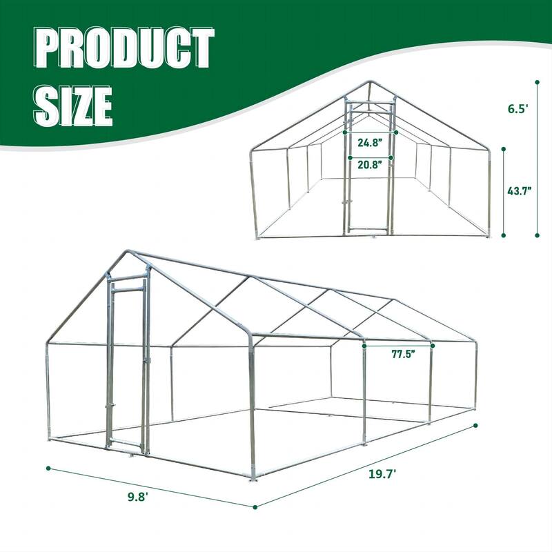 Metal Chicken Run Walk-in Poultry Cage with Waterproof