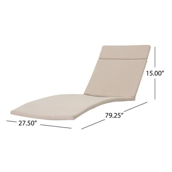 dimension image slide 0 of 12, Salem Outdoor Chaise Lounge Cushion by Christopher Knight Home